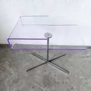 Table d'appoint en acrylique transparent et chrome, années 70