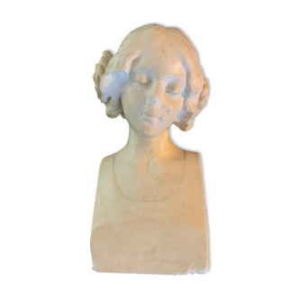 Fritz Kochendörfer, signed Hofkunstanstalt 1891 century, Münschen. Sculpture, original, albâ stone