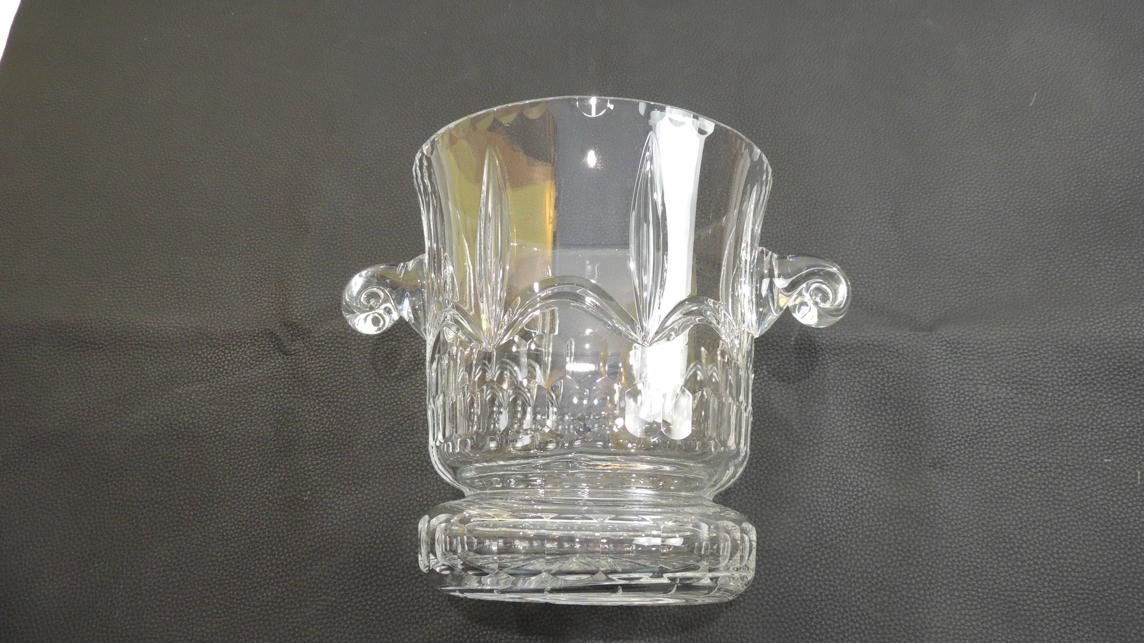 Champagne Bucket Cristallerie de Lorraine – Fleur de Lys Decor – Vintage