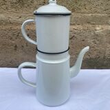 White enamelled coffee maker