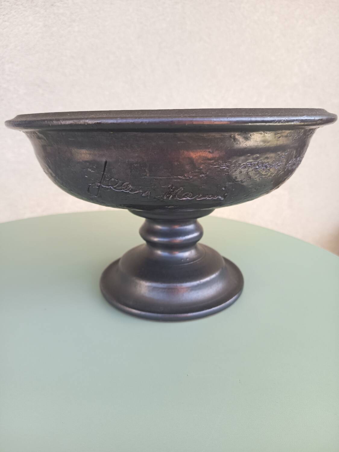 Bowl signed Jean Marais – Vallauris – large piece of ceramic art