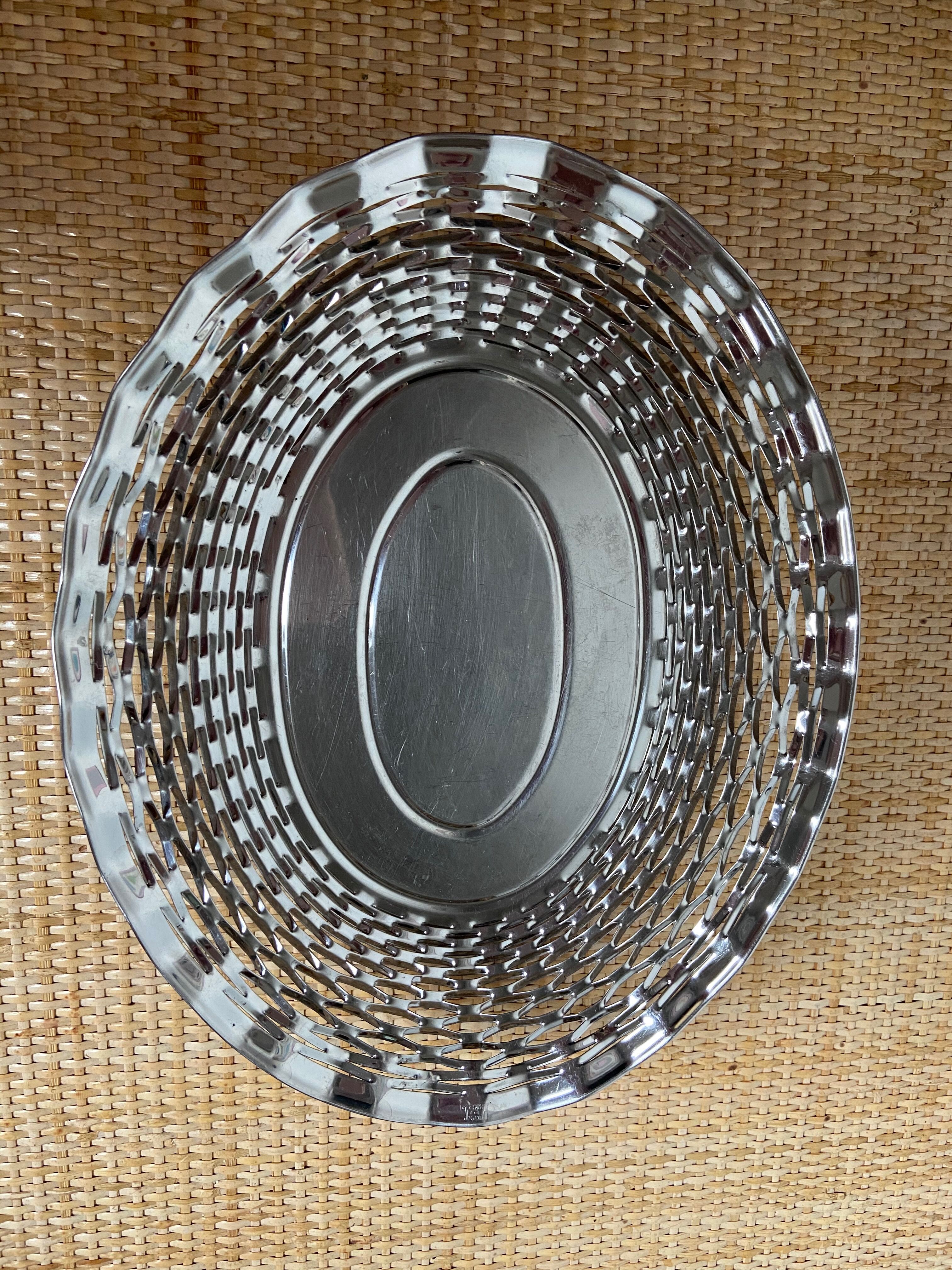 Panier à pain inox années 1960