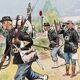 Set of 3 military drawings, watercolor and gouache by Pierre Albert Leroux