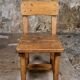 Set of 4 brutalist pine chairs, Italy, 1960s