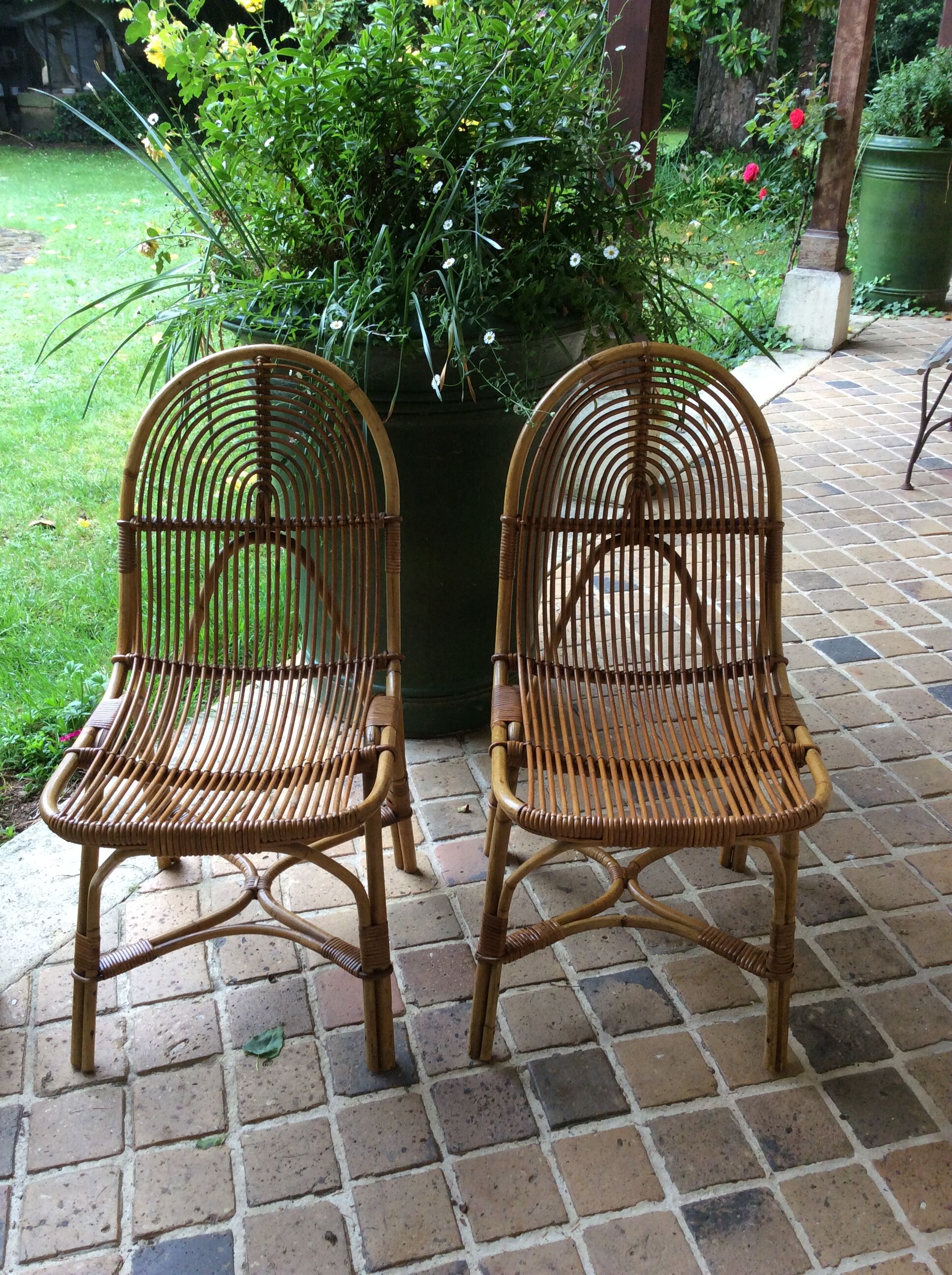 Pair of rattan chairs