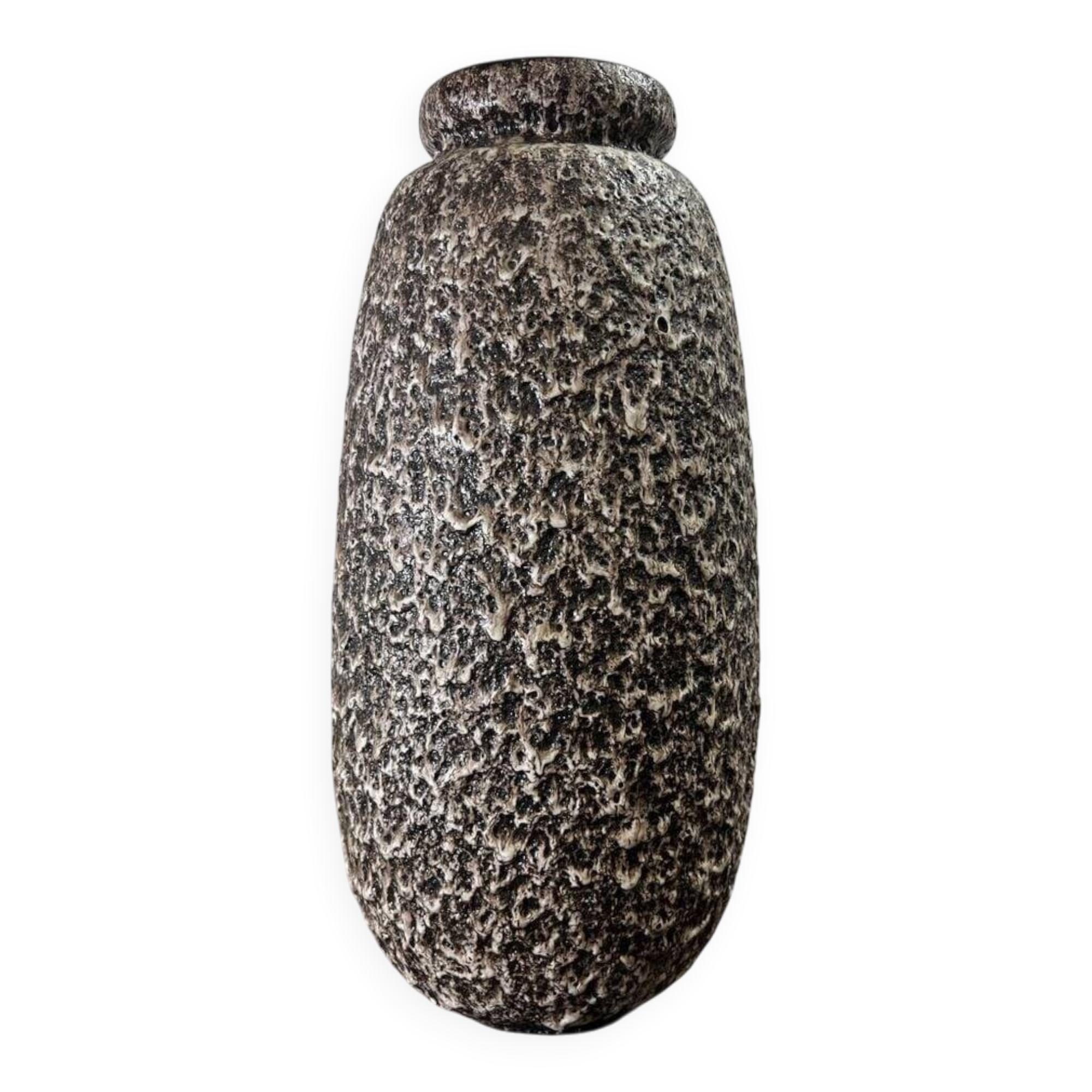 Vintage brown beige ceramic vase