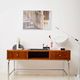 Mahogany and chrome metal desk, Italian manufacture, Italy, 1960s