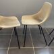 A barrel chair by Pierre Guariche, Steiner, vintage beige fabric from the 1950s.