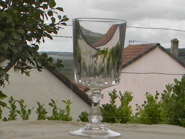 Set of 6 crystal water glasses from arques. louvre model.