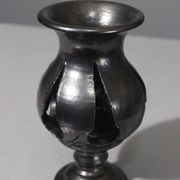 Jean Marais in Vallauris Black glazed candle holder 1970s