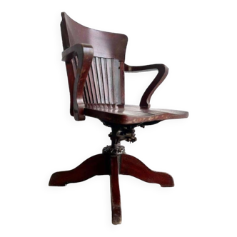 Chaise de bureau américaine en bois vintage / chaise de bureau