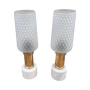A pair of bedside lamps with a marble base, VEB Narva Leuchtenbau Lengefeld Germany, 1960s.