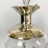 Blown glass carafe and silver frame
