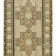 1960s handmade vintage oriental beige carpet 114 cm x 226 cm