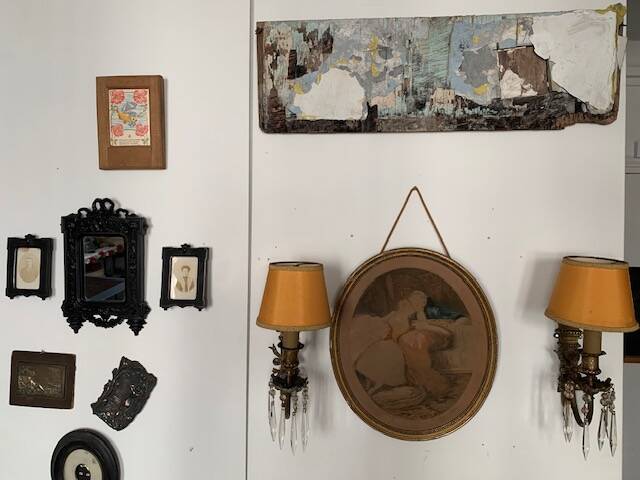 Old romantic engraving, gallant scene from the 19th century, signed, numbered, 1921