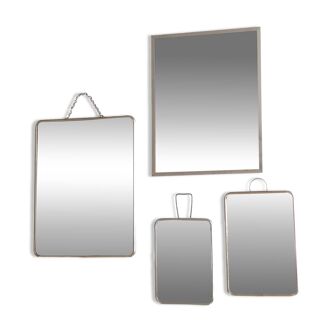 Set de 4 miroirs de barbier rectangulaires, années 50