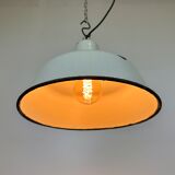 Industrial White Enamel Factory Pendant Lamp from Zaos, 1960s