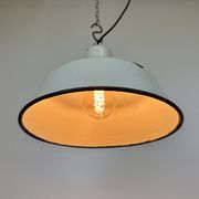 Industrial White Enamel Factory Pendant Lamp from Zaos, 1960s