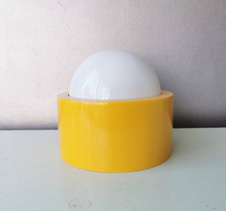 Vintage yellow ceiling lamp/table lamp, 80s