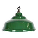 Industrial British Green Enamel Factory Pendant Lamp, 1960s