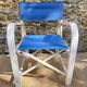 Folding canvas armchair by the sea La Baule 1960s