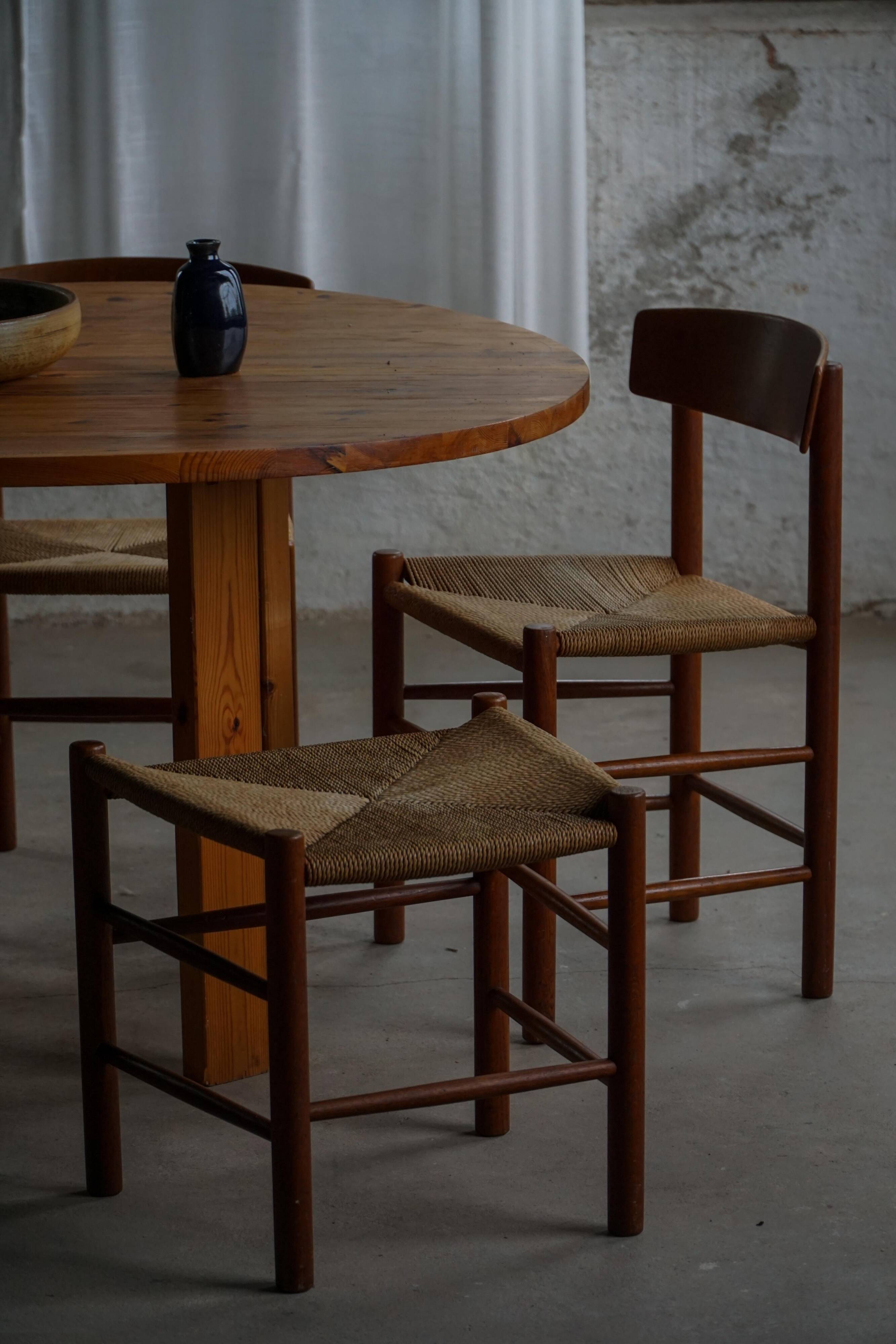 Set of 6 'Folkestole' J39 dining chairs by Børge Mogensen in oak, FDB Møbler, 1950s.