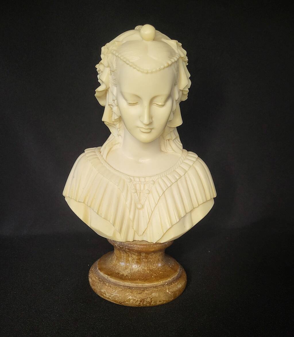 Bust of Angelica Maria by Gianneli Faux Alabaster on Marble