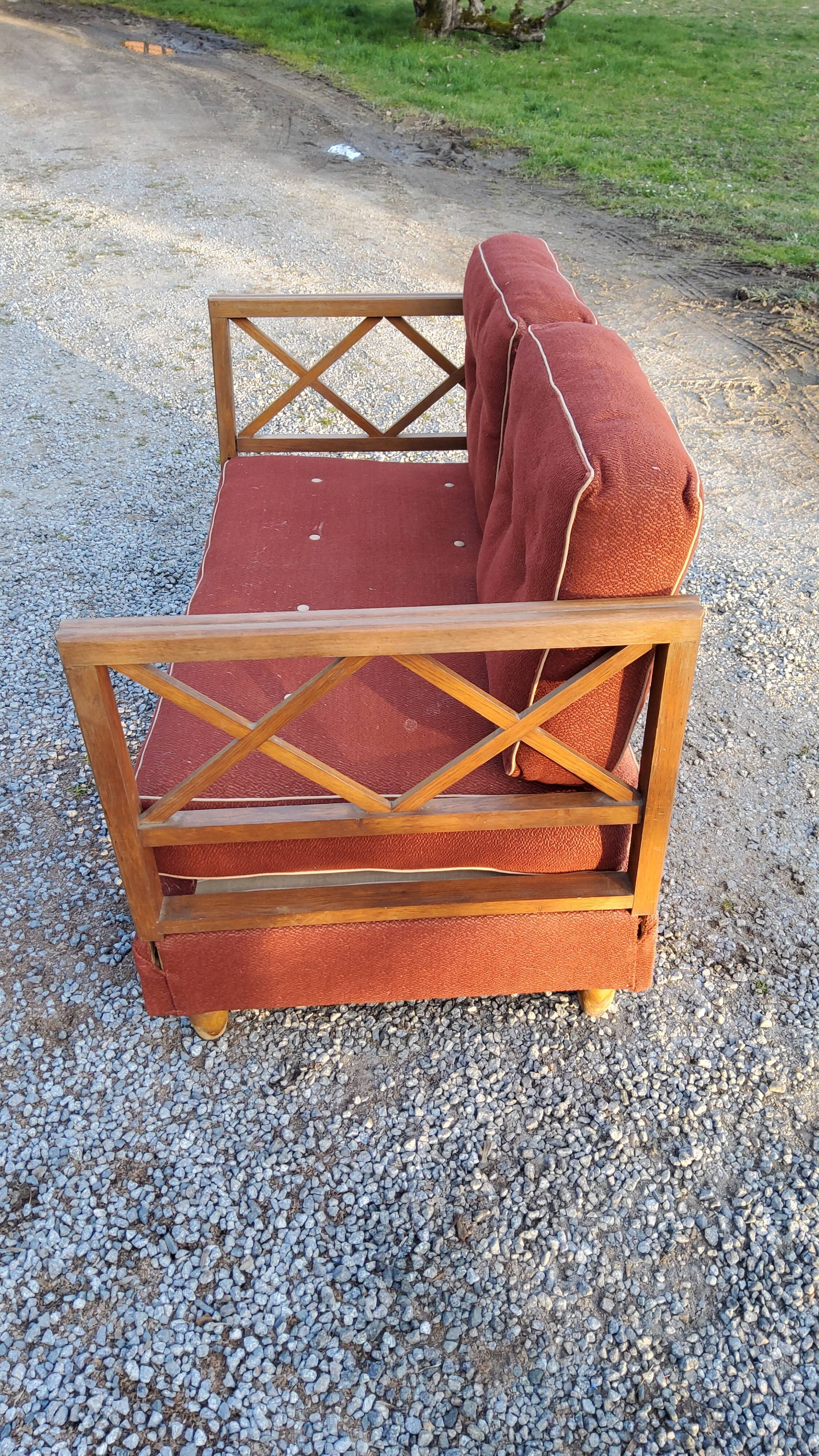 50s bench with oak braces