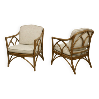 Pair of mcguire armchairs from the 70s. ref marius