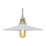 Vintage smooth opaline pendant light ready to install with bulb