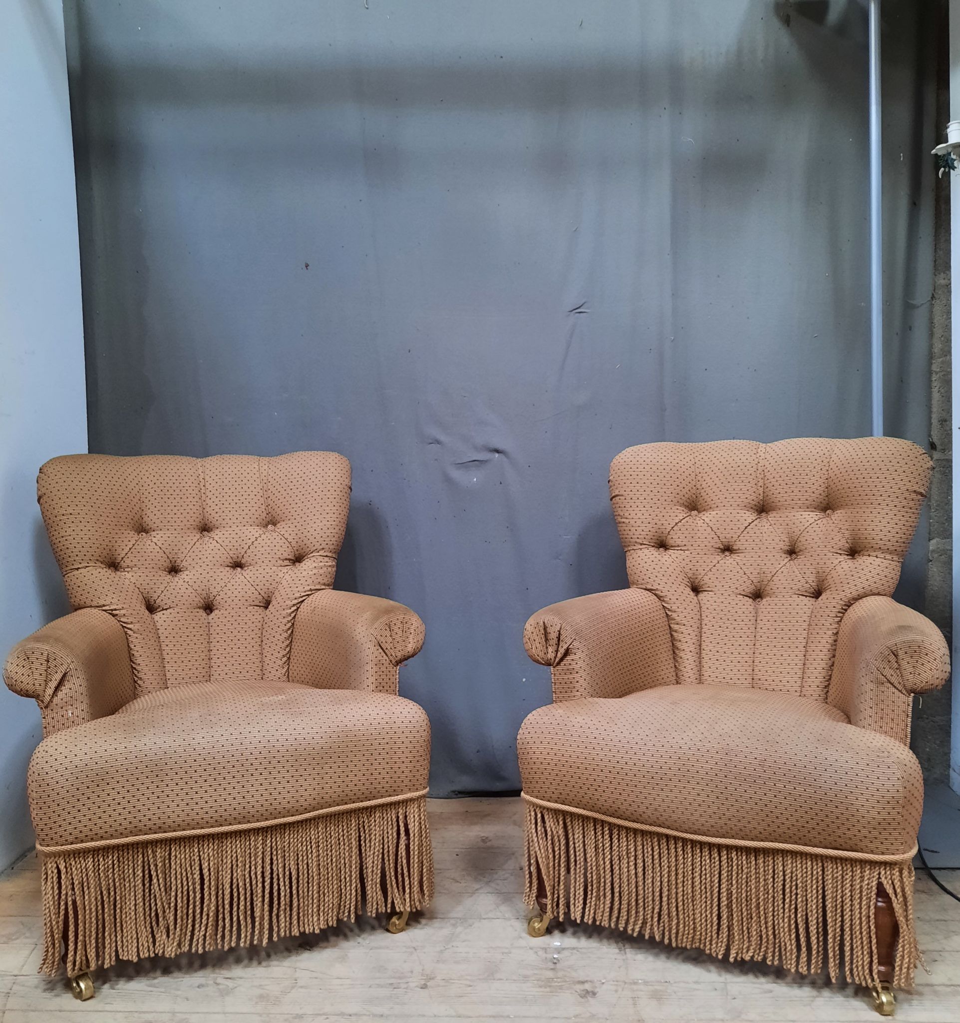 Pair of toad armchairs