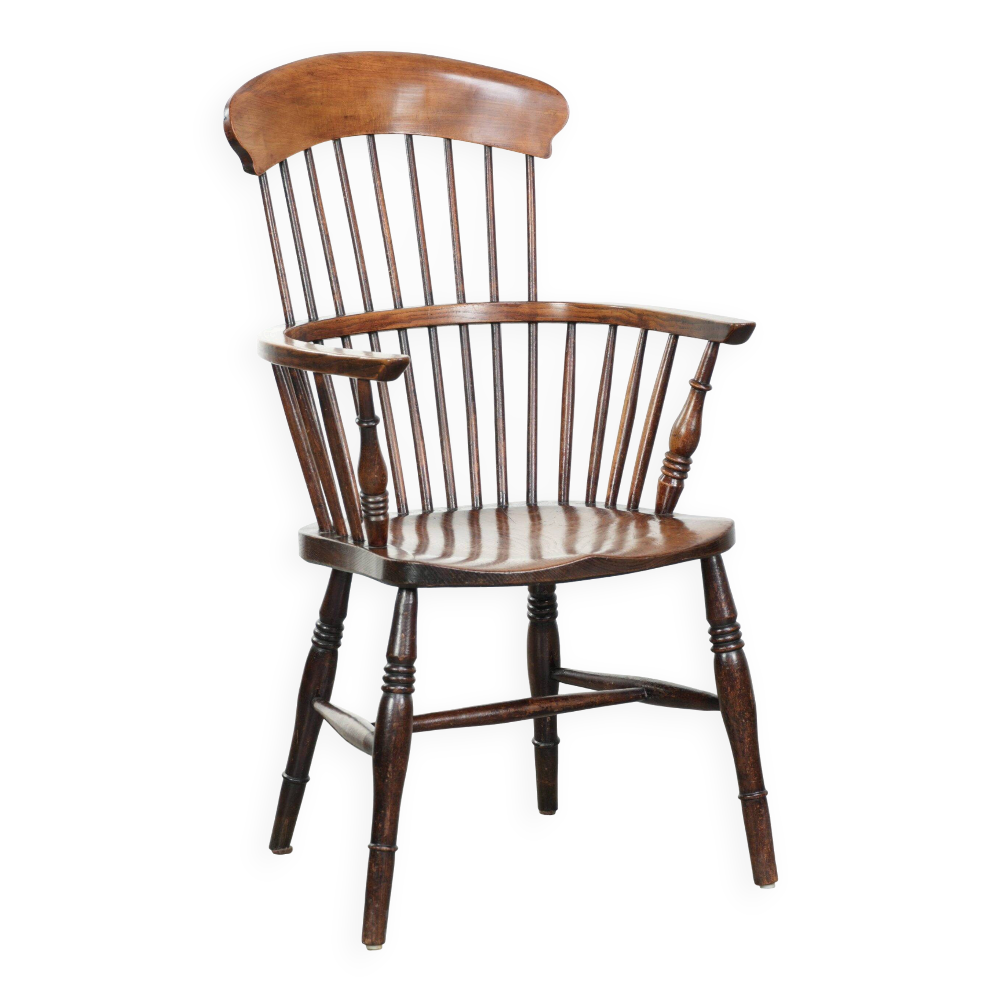 Fauteuil Windsor anglaise antique du 19ème siècle