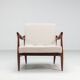 Sculptural Danish lounge chair in teak and fabric Denmark 1960