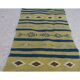 Handmade green kilim carpet made of pure wool