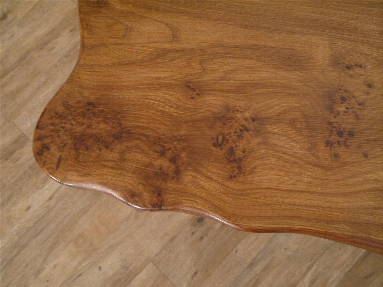Brutalist free form coffee table in solid elm 1970