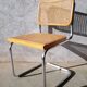 Pair of Cesca B32 chrome and cane chairs Designer Marcel Breuer