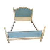 Louis XVI-style blue velvet headof
