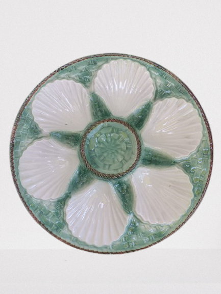 Plates and oyster dish Longchamp barbotine