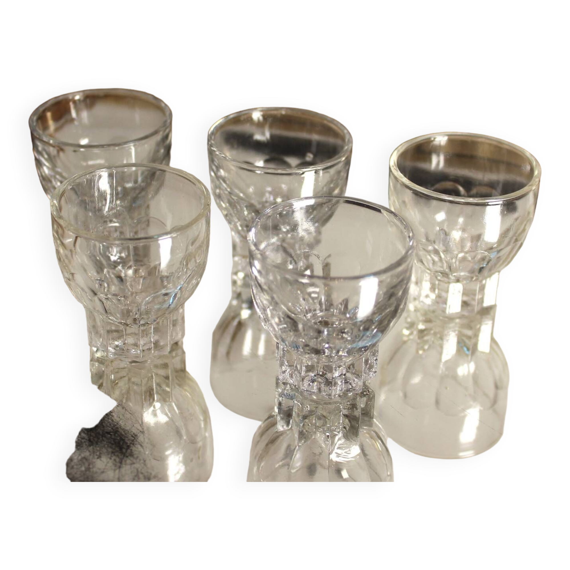 Set of 5 Liqueur or Shot Glasses - Art Deco 1940 certified