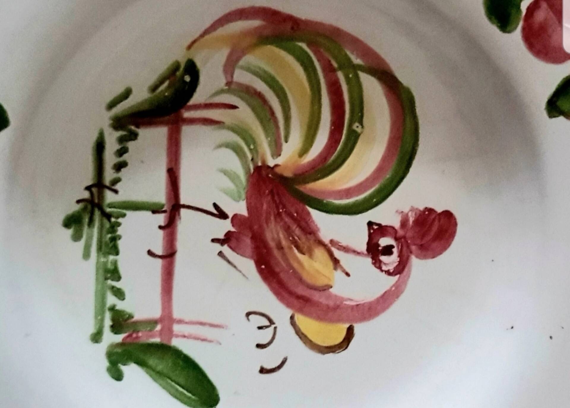 Small decorative wall plate, rooster decor