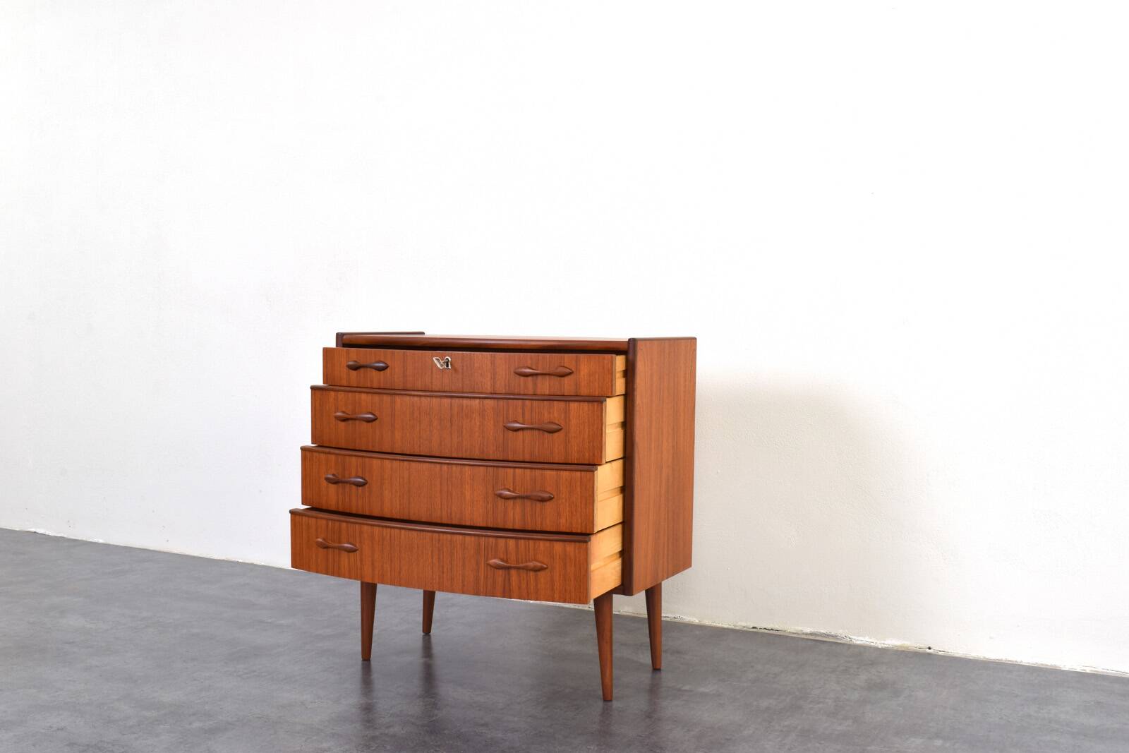 Mid Century Norwegian Teak Chest Of Drawers By Brødrene Blindheim For Sykky