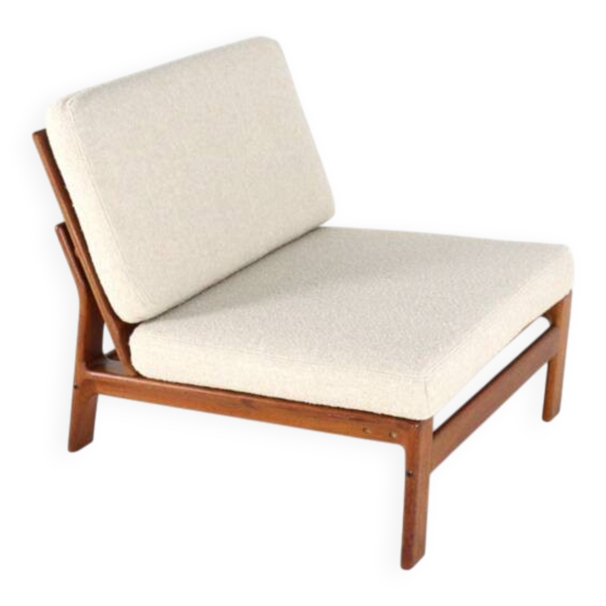 Komfort lounge chair 'Nimtofte' - Off White - danish design in teak