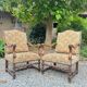 Pair of louis xiv period walnut armchairs, 17th century