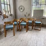 Set of 6 oak chairs with armrests Ate Van Apeldoorn