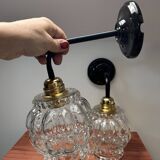 Paire d’appliques murales en verre vintage