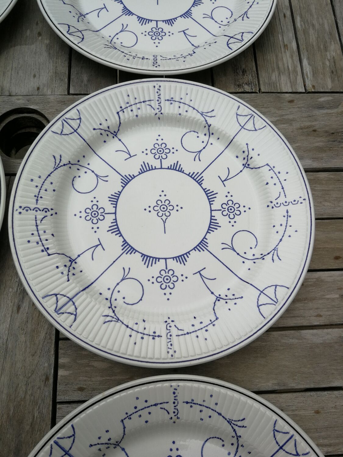 Set of 6 flat plates Copenhagen Royal Boch