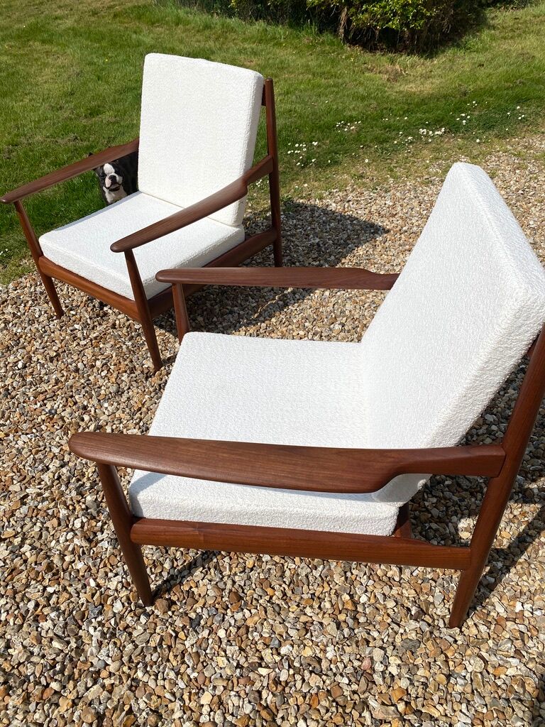 Pair of Scandinavian teak armchairs