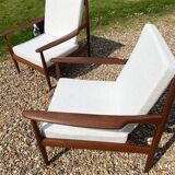 Pair of Scandinavian teak armchairs