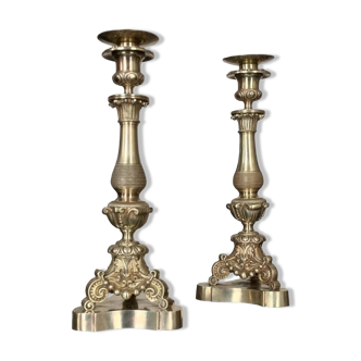 Bronze Candle Holders Pair