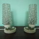 2 Vintage cathedral glass bedside lamps - 50s
